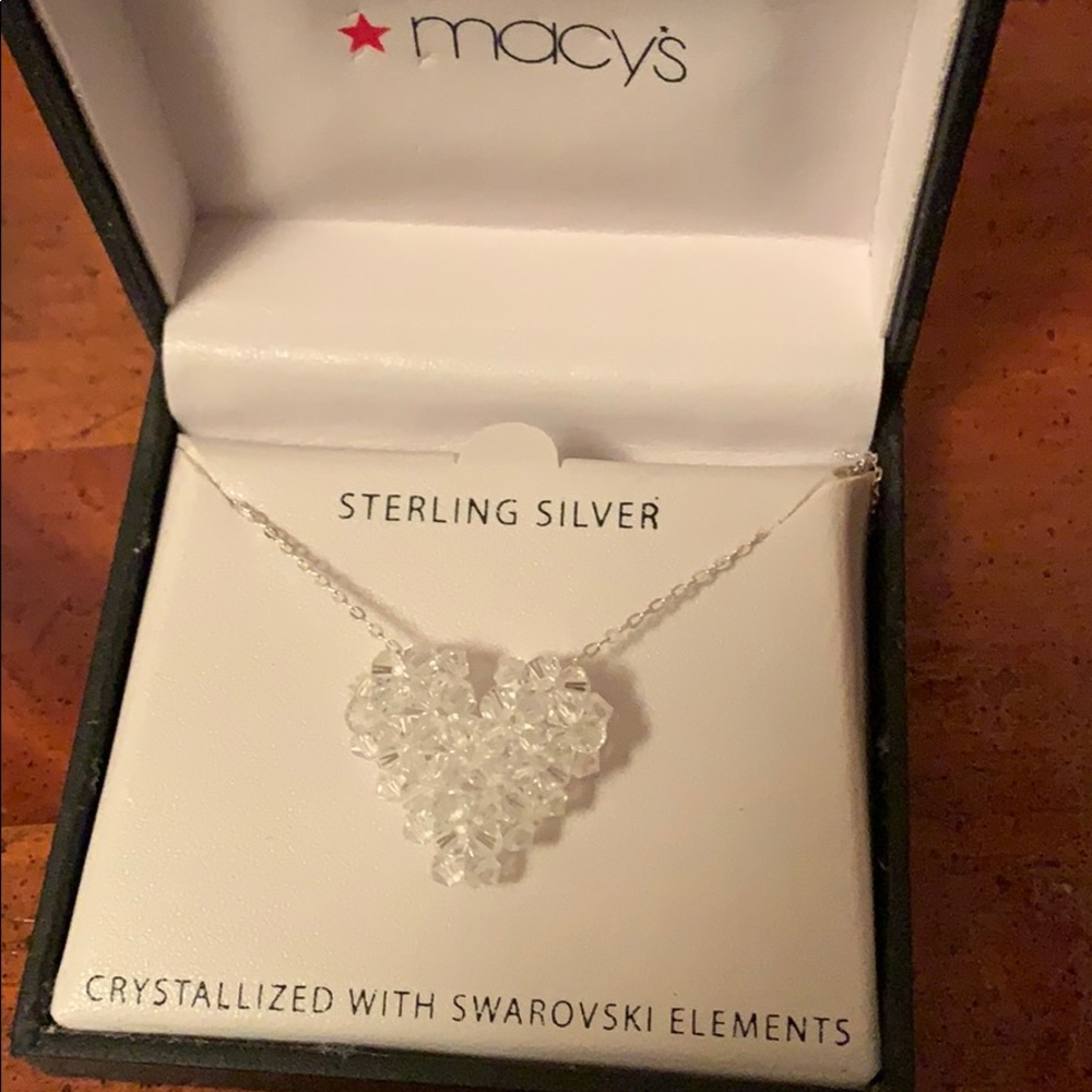 Sterling Silver Swarovski Crystal Heart Necklace